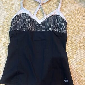 ALO Yoga Black and White Mesh Top